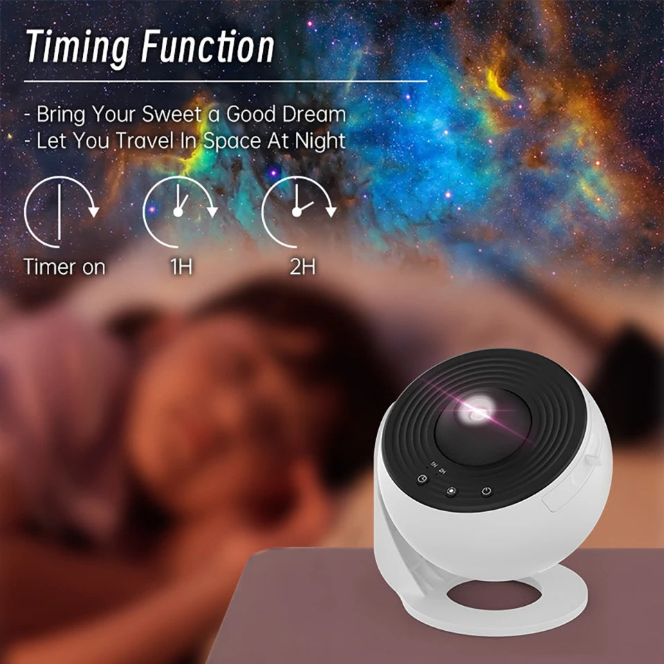Galaxy Projector Night Light - 360° Rotating Starry Sky Planetarium Lamp