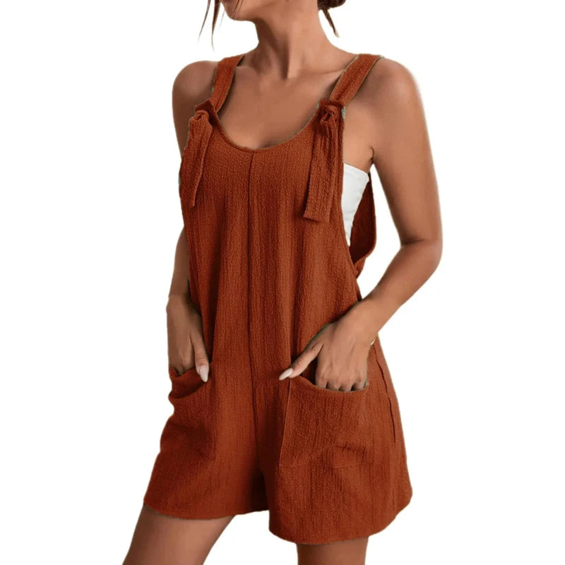 Trendy All-Season High Street Romper – Broadcloth Fabric with Slight Stretch