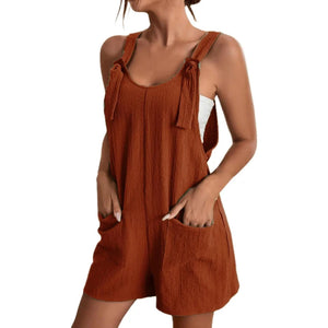 Trendy All-Season High Street Romper – Broadcloth Fabric with Slight Stretch
