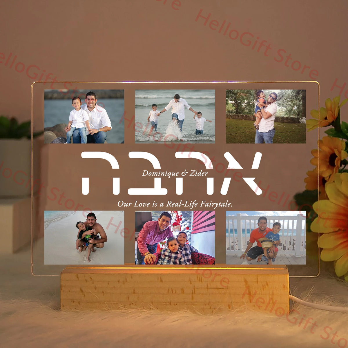 Custom Acrylic Lamp Personalized Photo Text Bedroom | OWNLUXE