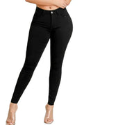 High-Rise Skinny Jeans for Women – Stretch Bleach-Wash Denim