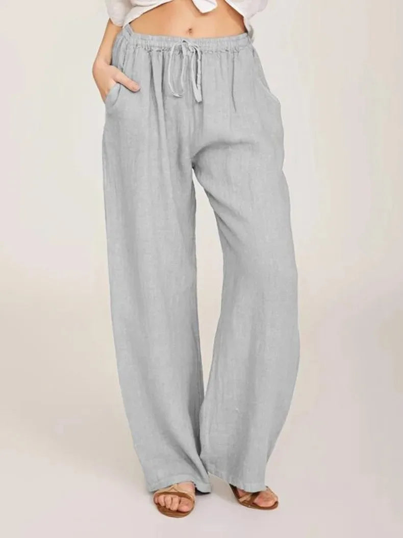 Cotton Linen Relaxed-Fit Pocket Pants | OWNLUXE
