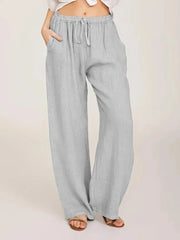 Women's Wide Leg Cotton Pants | OWNLUXE
