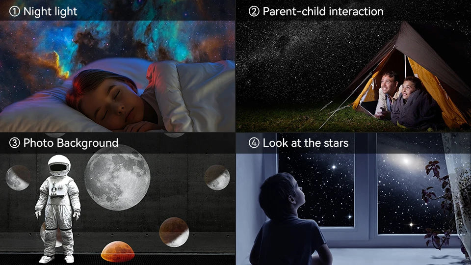 Galaxy Projector Night Light - 360° Rotating Starry Sky Planetarium Lamp