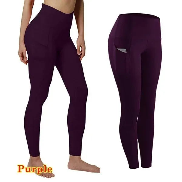 High-Waist Yoga Tummy-Control Ruched Leggings | OWNLUXE