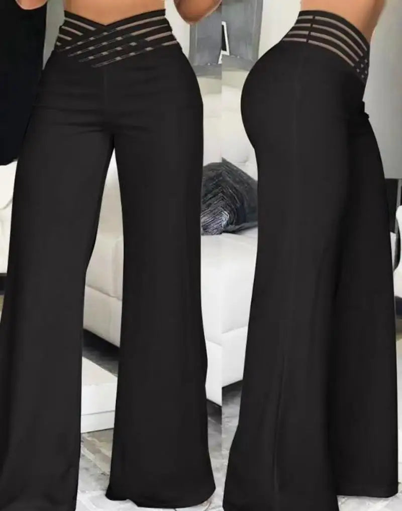 High Waist Solid Color Wide Leg Pants Summer Chic Loose | OWNLUXE