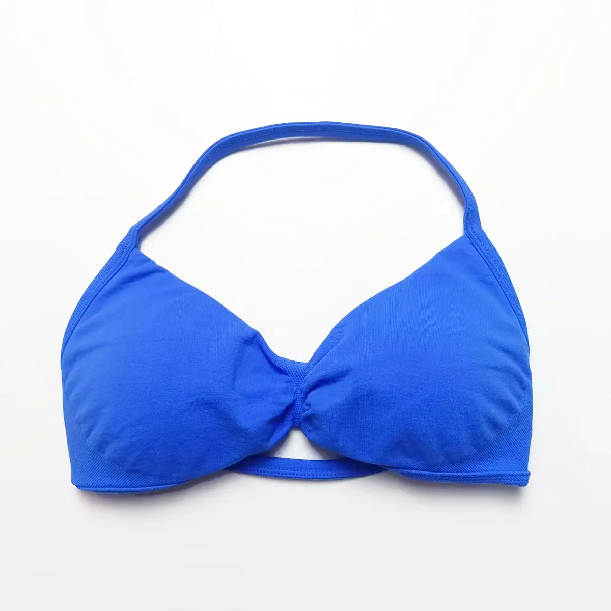 With Logo DF Women Seamless Halter Sports Bra Deep V | OWNLUXE
