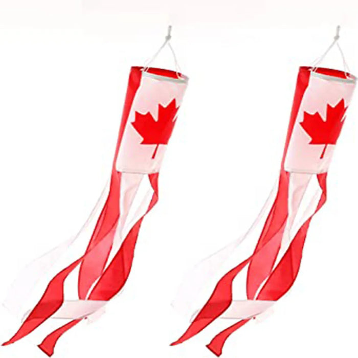 Canada Flag Wind Sock - 2 Pack 100% Polyester National Flag | OWNLUXE