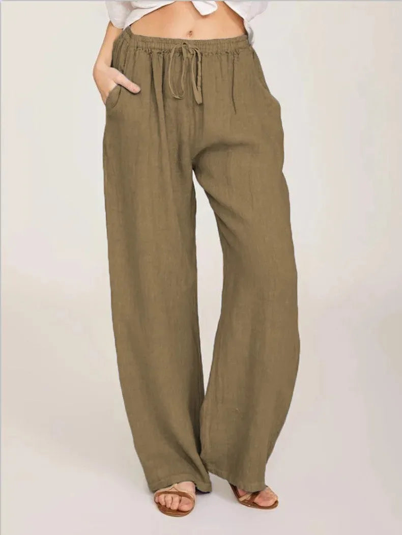 Cotton Linen Relaxed-Fit Pocket Pants | OWNLUXE