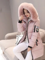 Load image into Gallery viewer, Women’s Long Winter Hooded Coat with Thick Filling
