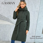 Load image into Gallery viewer, GASMAM Winter Down Jacket Women Warm Long Classic zipper Lacing Design Pocket Hooded Slim Parkas Female Coat GM-82160
