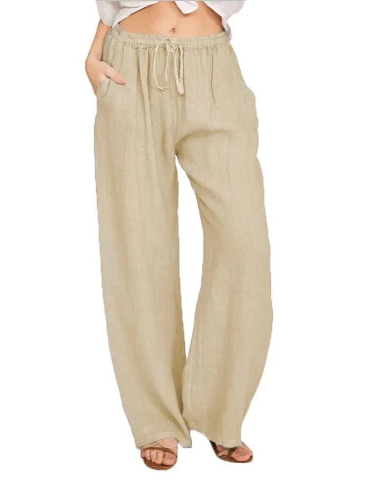 Cotton Linen Relaxed-Fit Pocket Pants | OWNLUXE