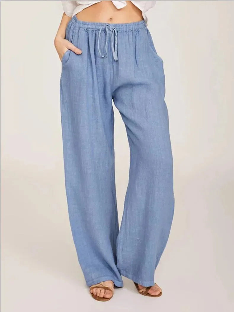 Cotton Linen Relaxed-Fit Pocket Pants | OWNLUXE