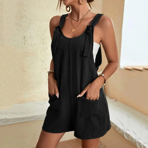 Women's Summer Romper with Lace Up Detail