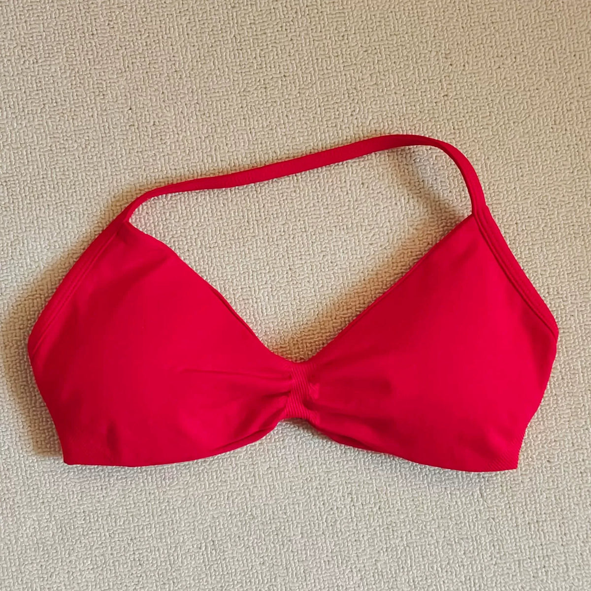 With Logo DF Women Seamless Halter Sports Bra Deep V | OWNLUXE