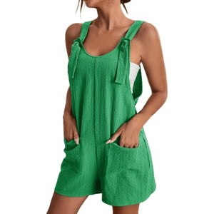 Women's Summer Romper with Lace Up Detail