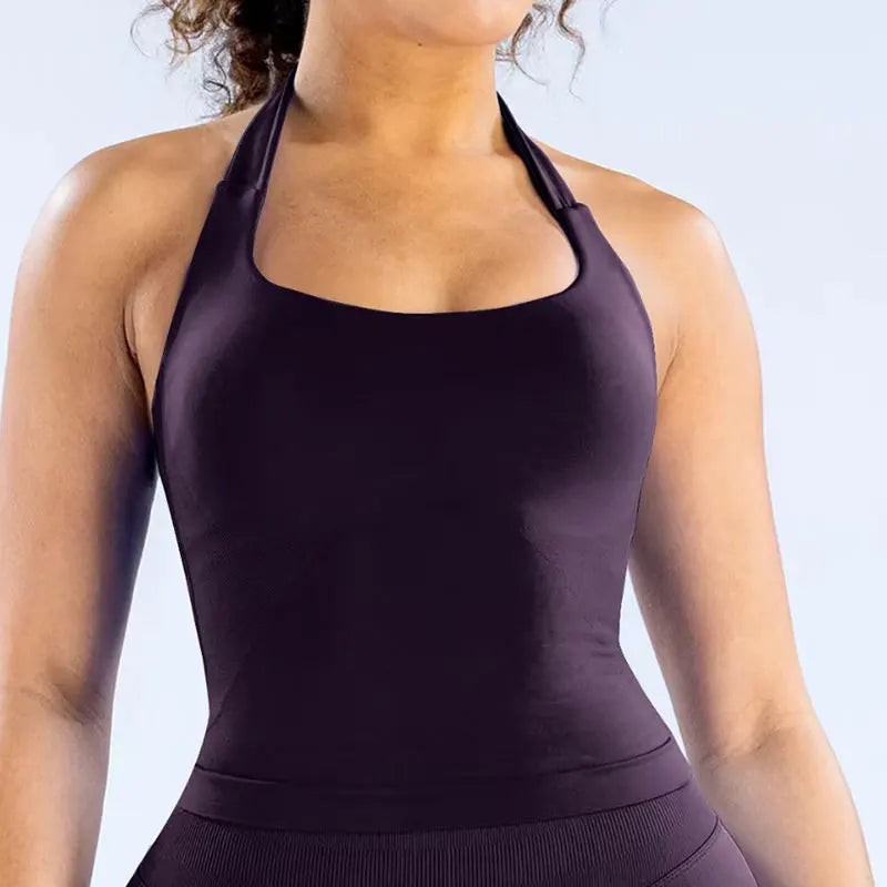 Built-In Bra Seamless Nylon Yoga Tank Top | OWNLUXE