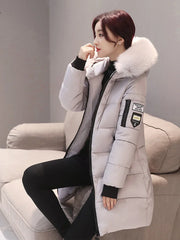 Women’s Long Winter Hooded Coat with Thick Filling