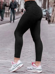 High-Rise Skinny Jeans for Women – Stretch Bleach-Wash Denim