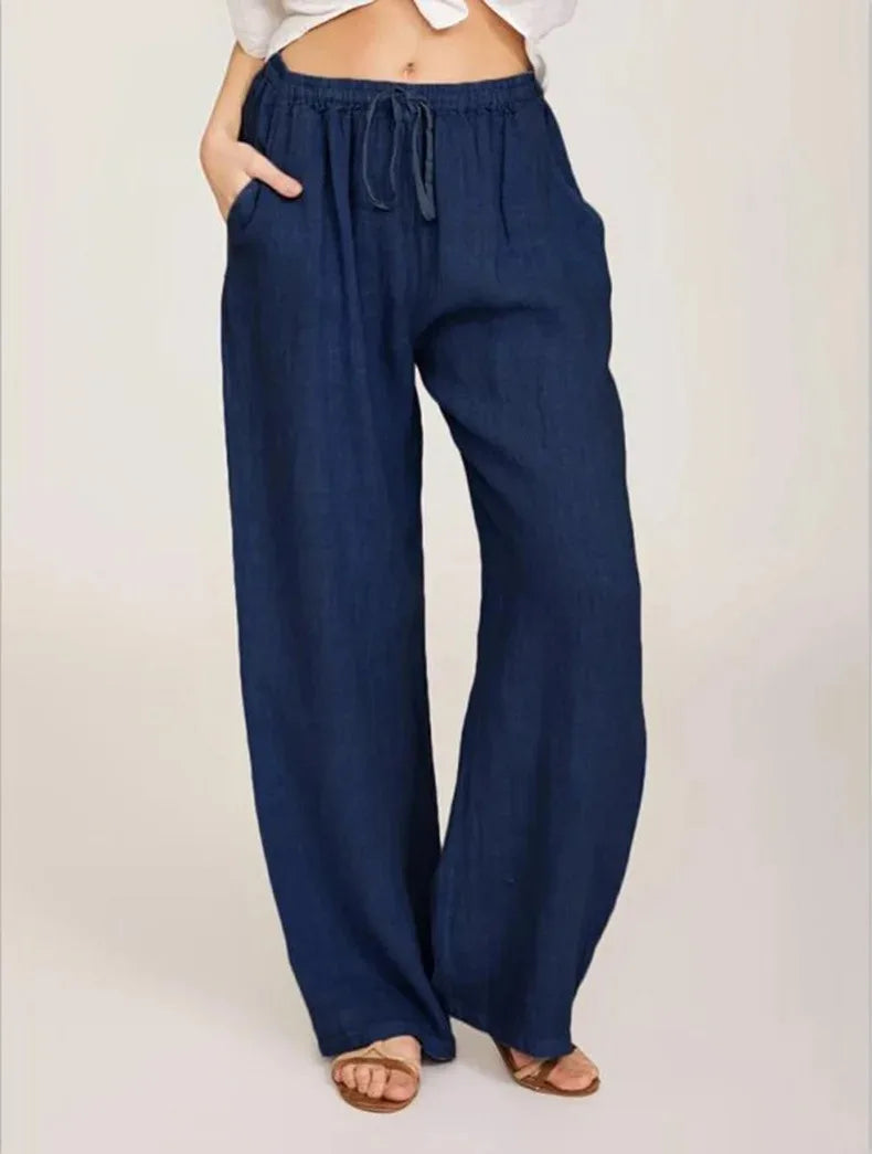 Cotton Linen Relaxed-Fit Pocket Pants | OWNLUXE