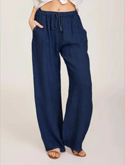 Cotton Linen Relaxed-Fit Pocket Pants | OWNLUXE