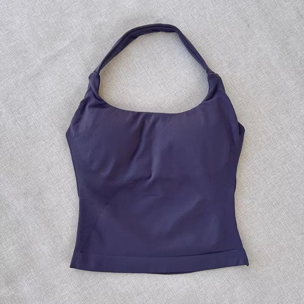 Built-In Bra Seamless Nylon Yoga Tank Top | OWNLUXE