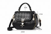 Women's Genuine Leather Tote Handbag - Luxury Designer Bow Bucket Bag