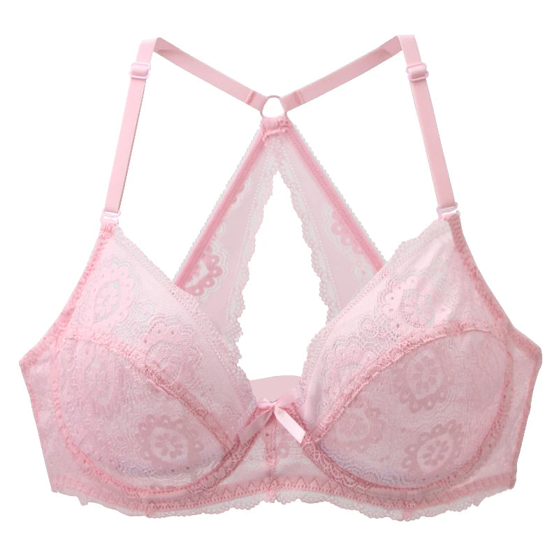 Underwire Embroidered Mesh Extended-Size Bra | OWNLUXE