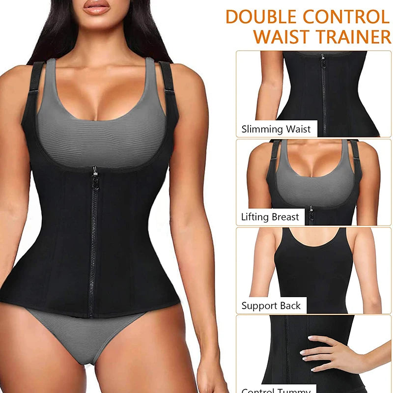 Women’s Waist Trainer Corset Vest – Firm Slimming Sauna Top
