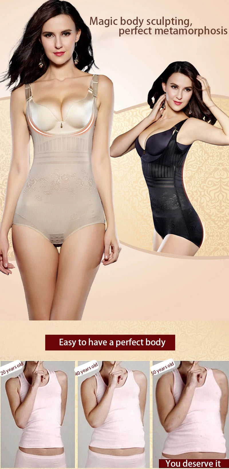 Postpartum Body Shaper Bodysuit with Tummy Control
