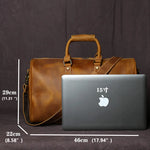 Load image into Gallery viewer, Genuine Leather Travel Duffel Bag – Cowhide Carryall
