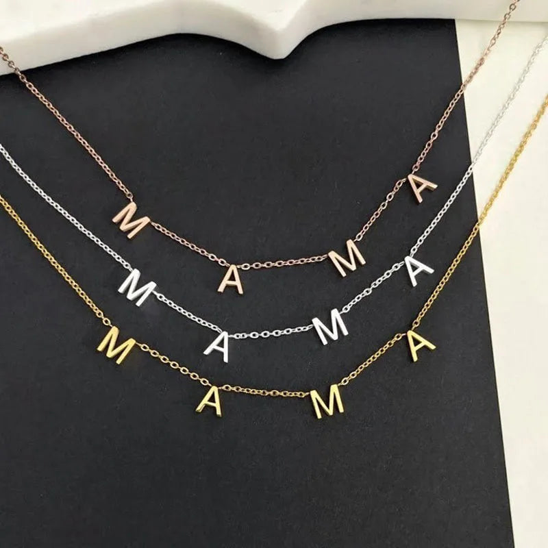 Mama Letter Necklace – Meaningful Everyday Gift (Style 1) | OWNLUXE