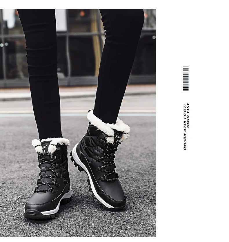 Plush Lined Ankle Snow Boots – Warm Grip Winter Style