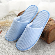 Disposable Hotel Spa Slippers – 5 Pairs Plush Cotton Slides