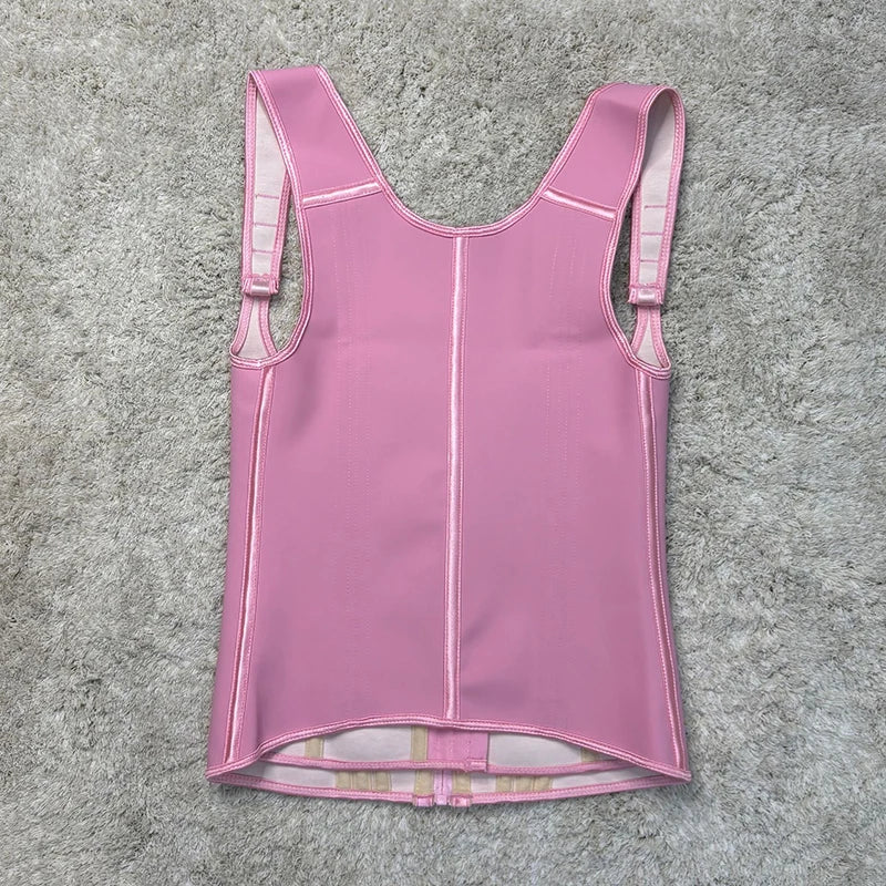 Double Compression Pink Latex Steel Boned Hourglass Flat | OWNLUXE