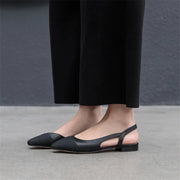 Women's Low-Heel Square-Toe Slingback Pumps | OWNLUXE