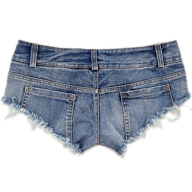 Women's Distressed Denim Shorts – Low Waist Summer Style