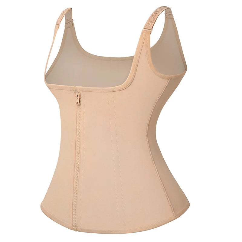 Women Waist Trainer Vest with Zipper & Sauna Effect