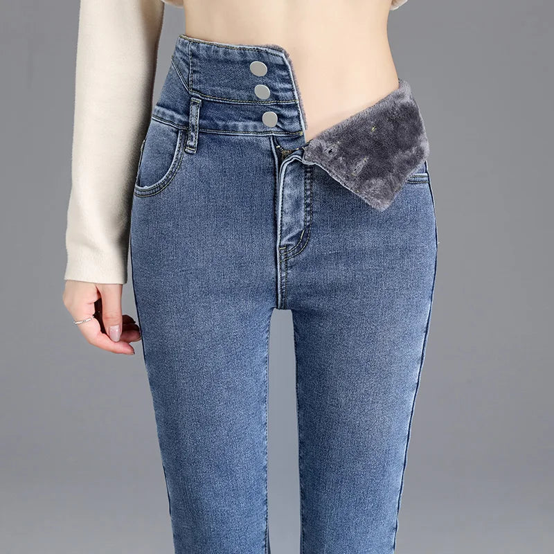 High-Waist Skinny Velvet Pants | OWNLUXE