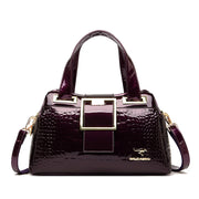 Women’s Patent Leather Shoulder Bag – Alligator Pattern Tote
