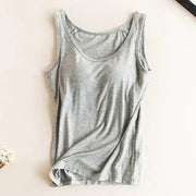 Women’s Padded Camisole with Built-In Bra – Modal Stretch Tank