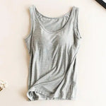 Load image into Gallery viewer, Versatile Women&#39;s Padded Camisole with Built-In Bra – Breathable &amp; Supportive Tank Top
