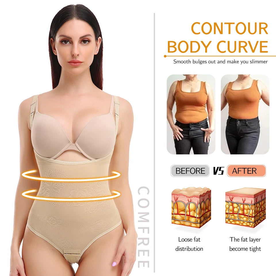 Shapewear Bodysuit - Tummy Control Thong Body Shaper for Women