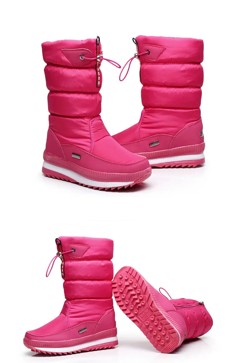 Mid-Calf Platform Snow Boots / Bottes de neige mi-mollet à plateforme