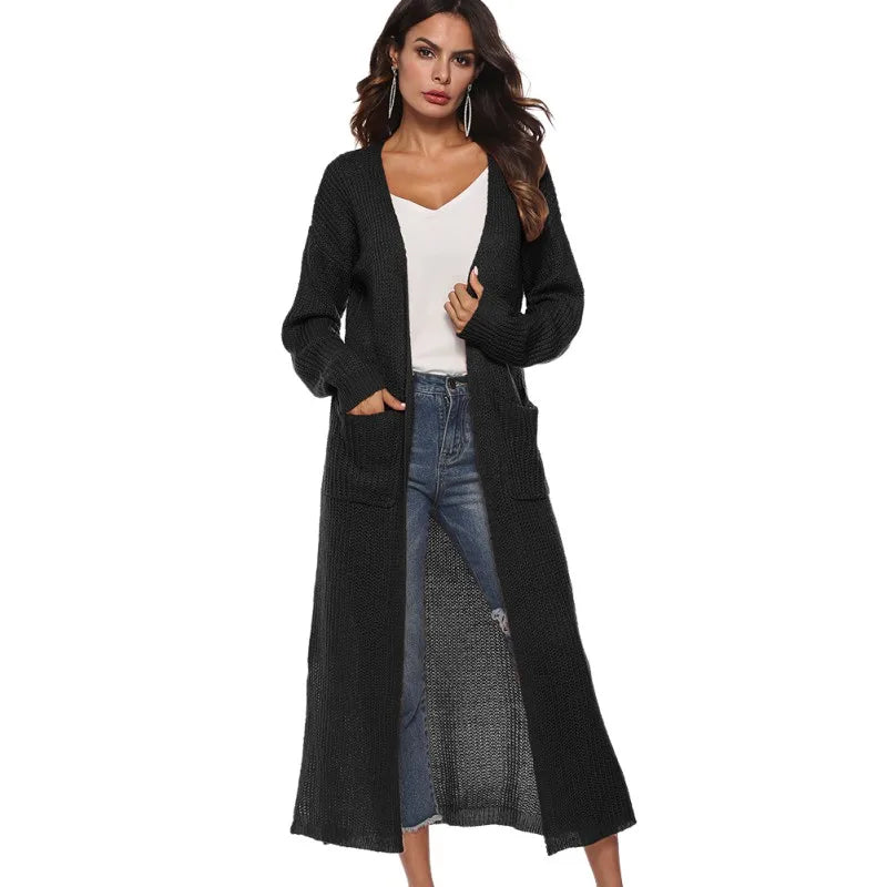 Women's Long Open-Front Cardigan – Chic & Comfortable for Spring/Autumn 🍂