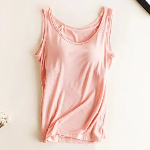 Versatile Women's Padded Camisole with Built-In Bra – Breathable & Supportive Tank Top