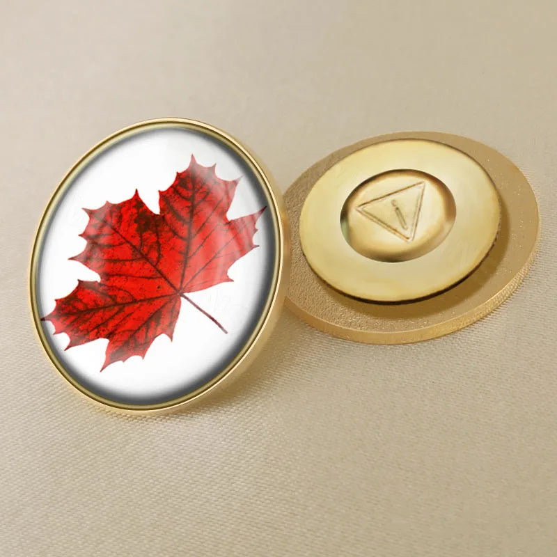Canada Map Flag National Emblem Brooch - Lapel Pin Badge for Clothing & Official Use