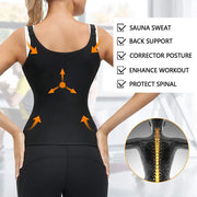 Women Waist Trainer Vest with Zipper & Sauna Effect
