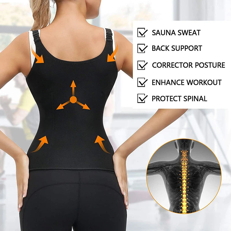 Women’s Waist Trainer Corset Vest – Firm Slimming Sauna Top