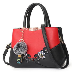 Embroidered PU Leather Shoulder Bag – Elegant & Versatile | Sac d’Épaule en Cuir PU Brodé – Élégant & Polyvalent